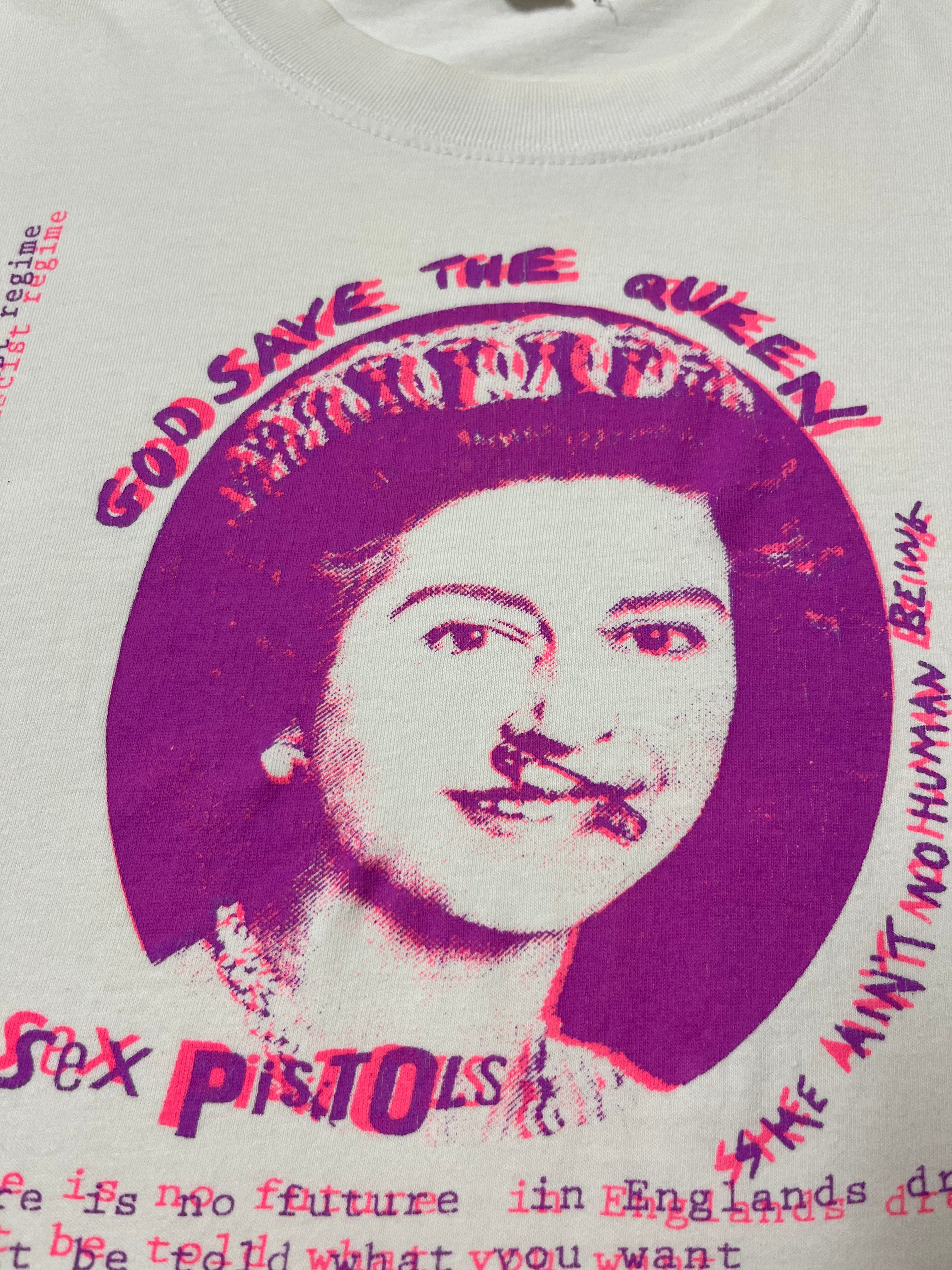 1980s Sex Pistols ‘God Save The Queen’ Euro T-Shirt - White/Off-White - L