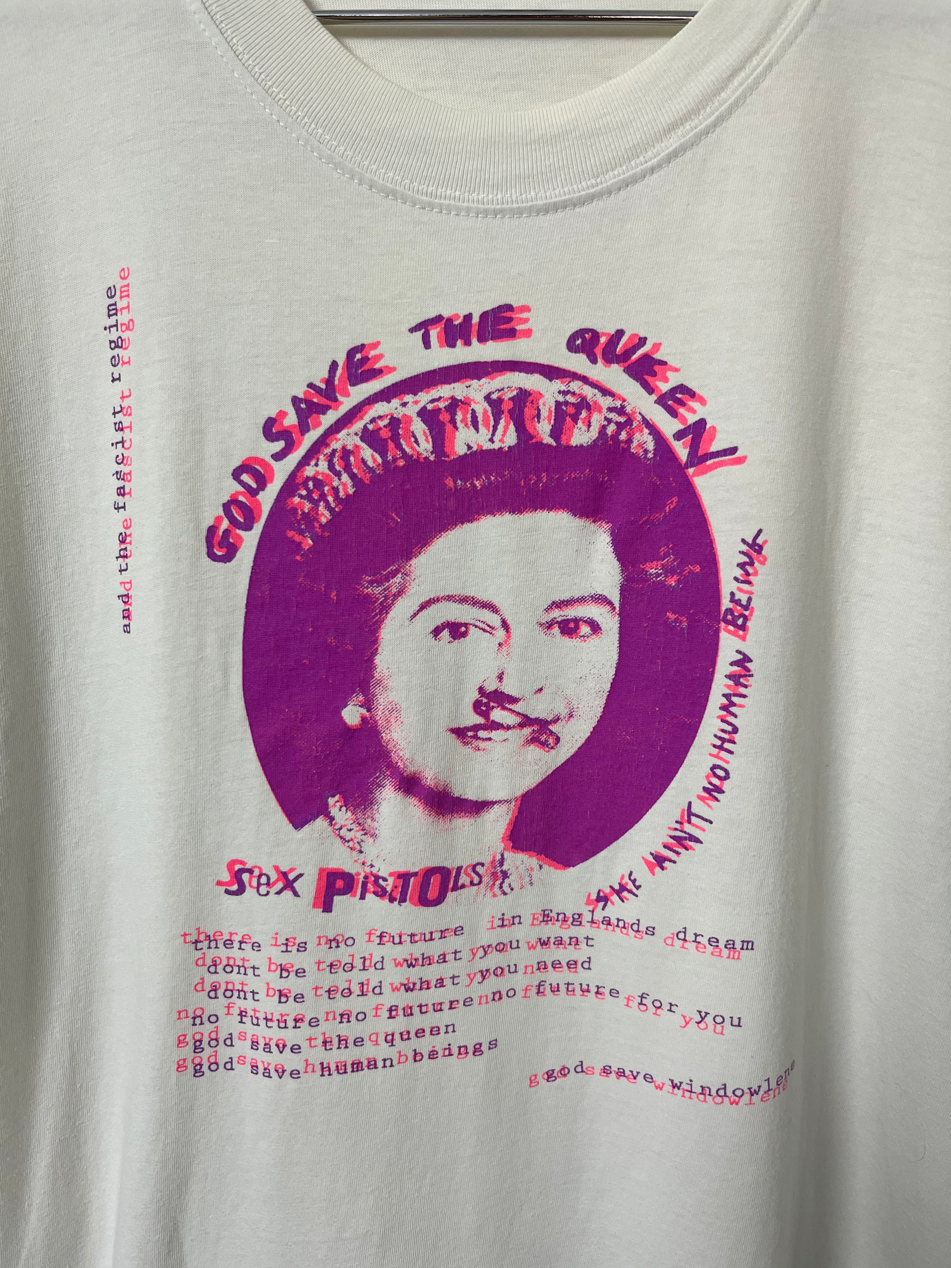 1980s Sex Pistols 'God Save The Queen' Euro T-Shirt - White/Off 1980s Sex Pistols 'God Save The Queen' Euro T-Shirt - White/Off