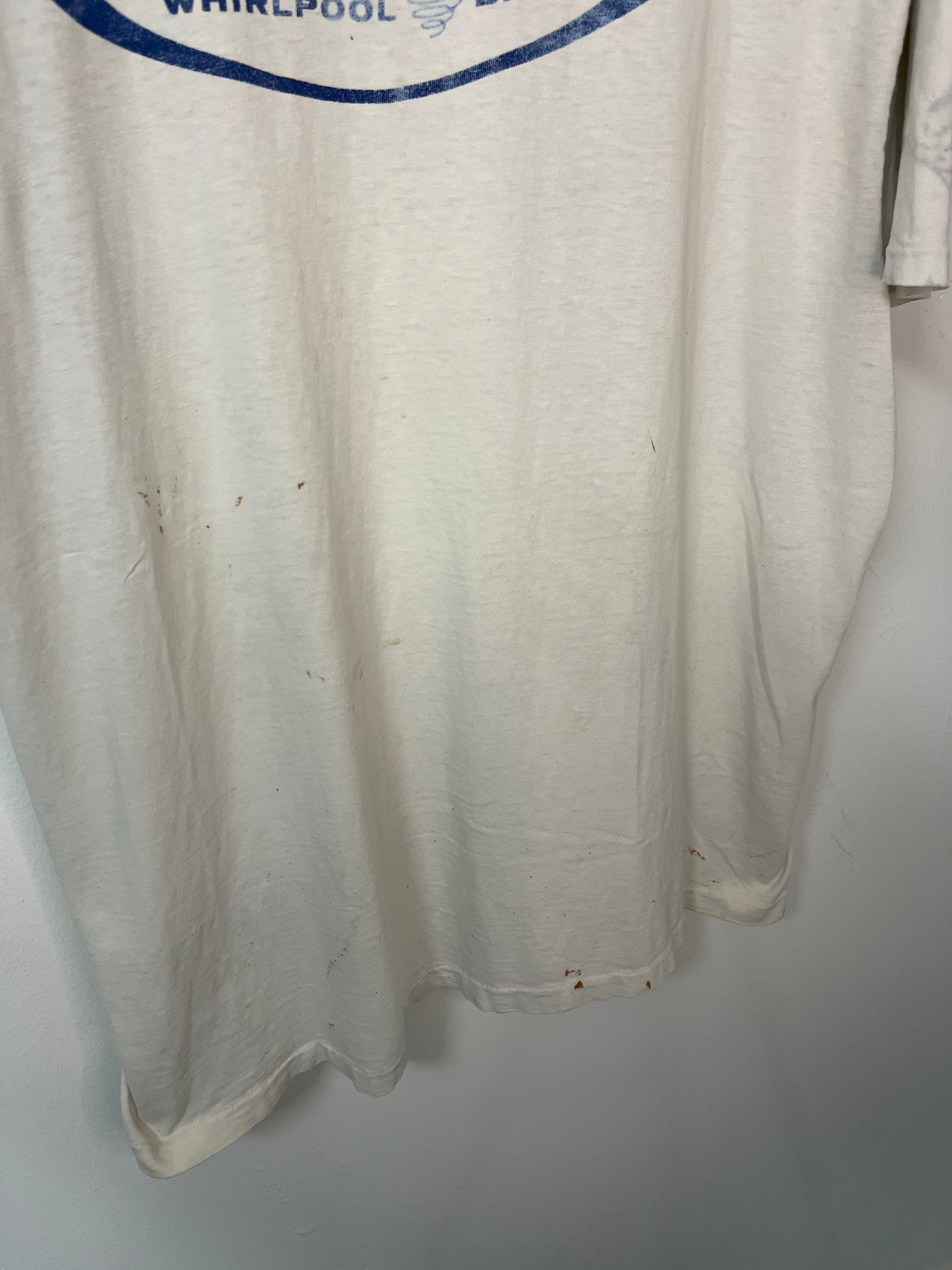 90s Jacuzzi Distressed T-Shirt - Aged White - XL/XXL