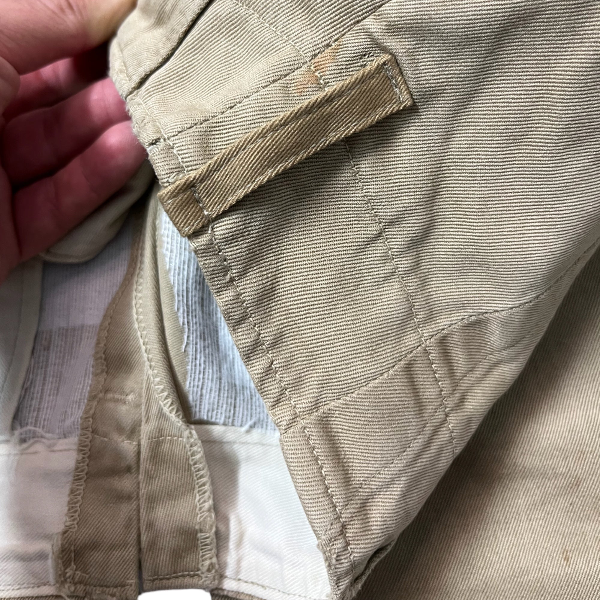 1940s Distressed WWII Military Chino Trousers - Warm Khaki - 29x29