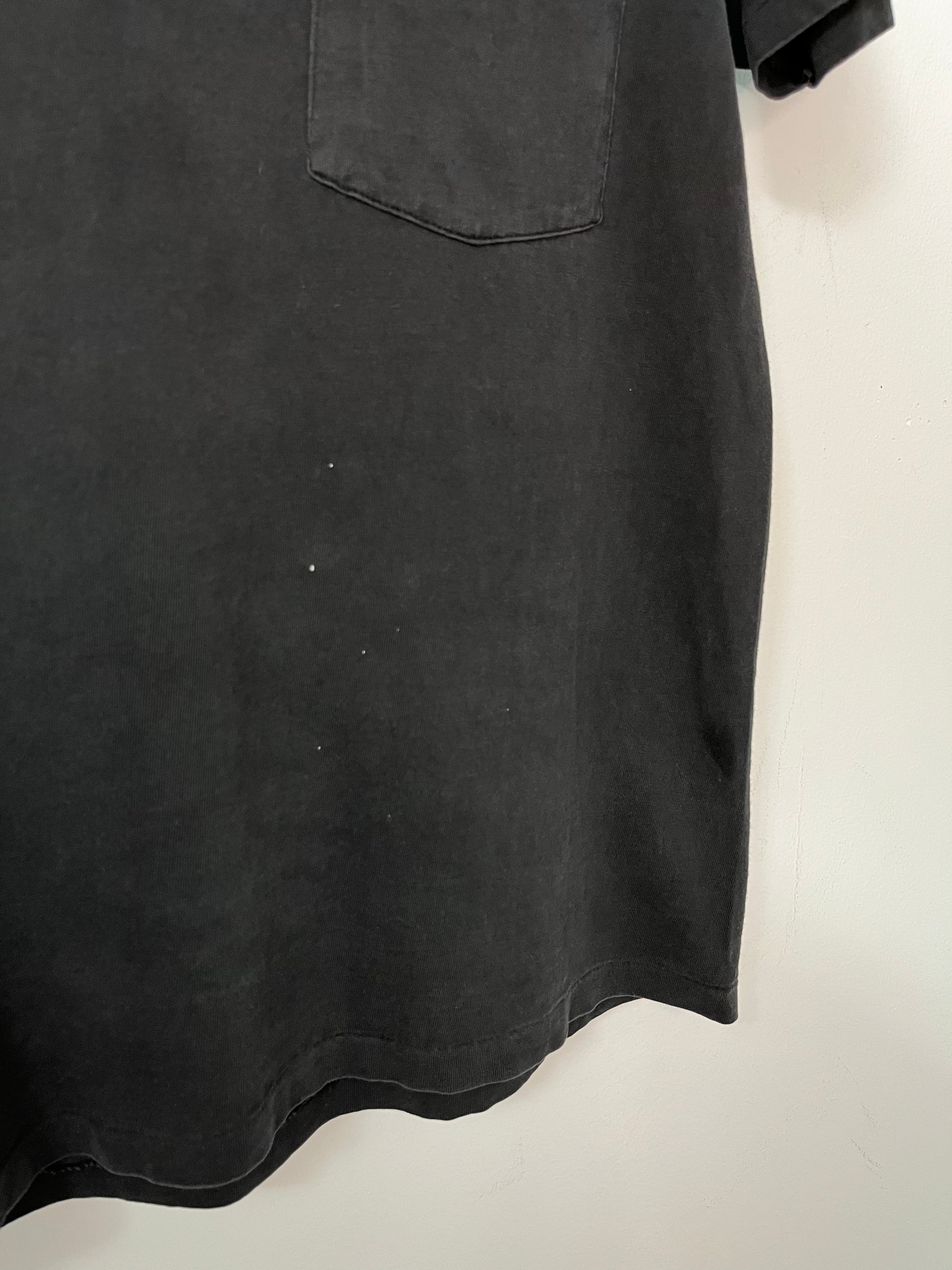 80/90’s Faded Two-Tone Pocket Single Stitch T-Shirt - Faded Black - S/M