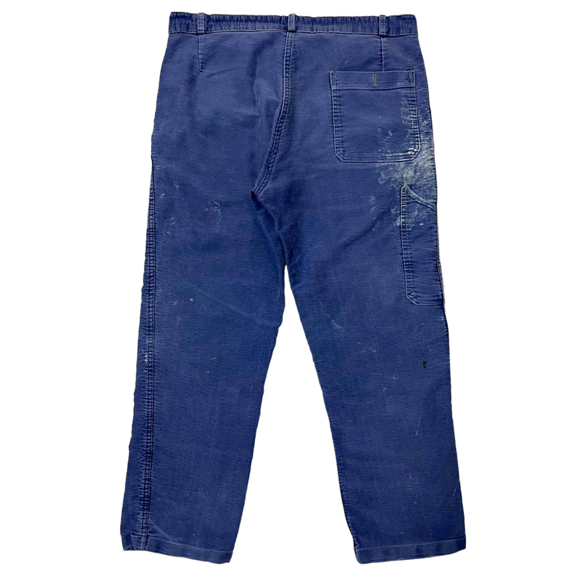 1950s French Workwear Moleskin Pants - Shades of Indigo - 37x28