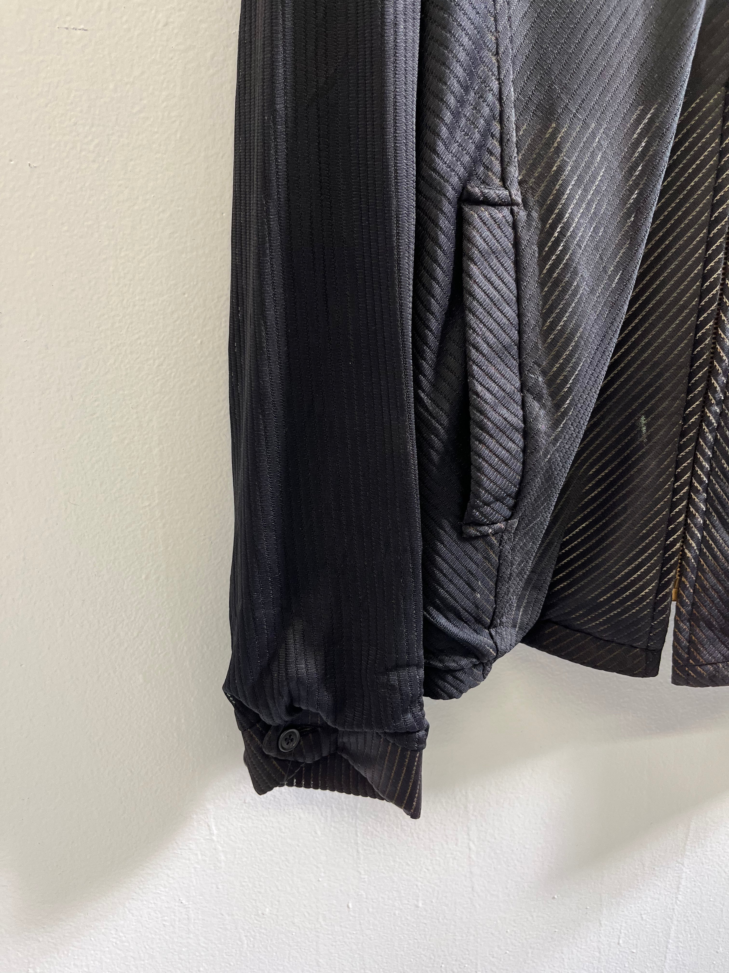 1950s Distressed Zip Jacket with Intense Sun Bleaching - Faded Black & Brown - M/L