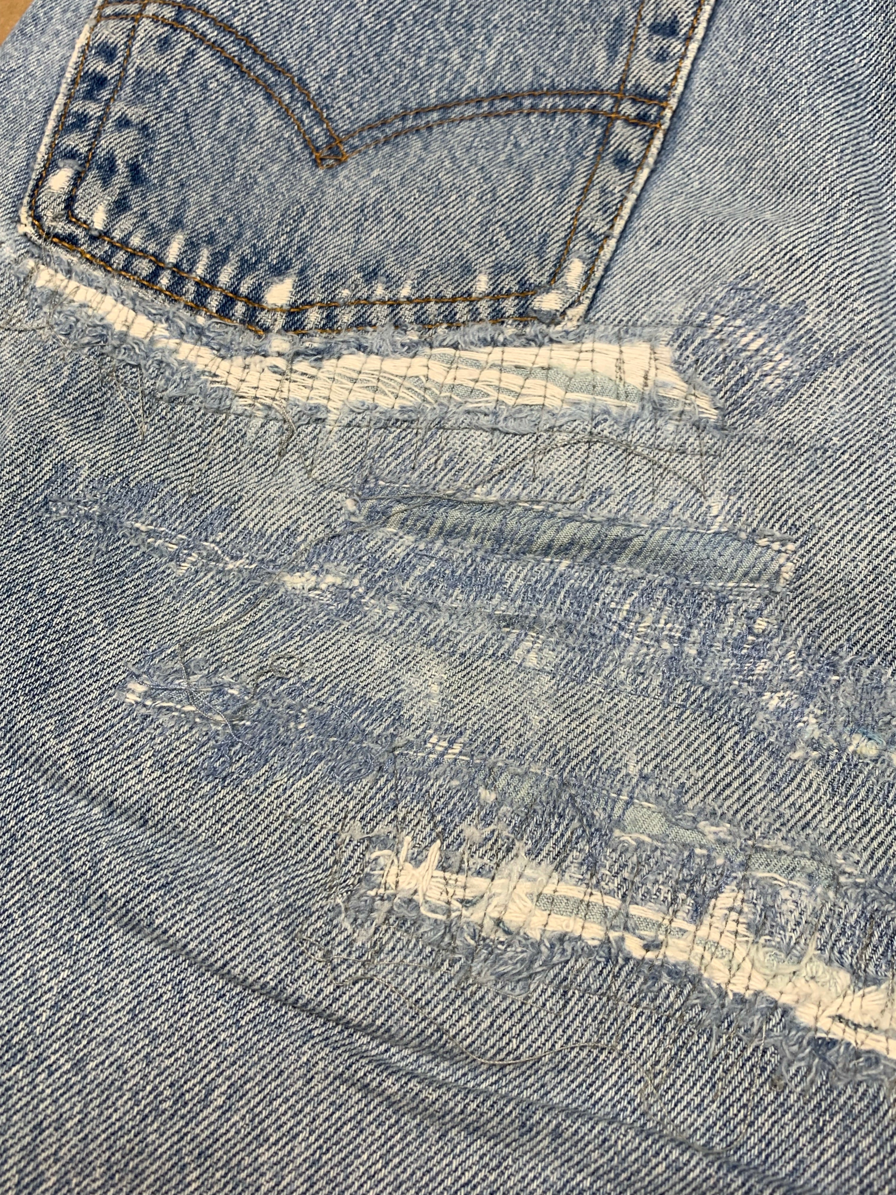 Vintage Levi’s 501 Jeans with Intense Repairs - Light Wash - 30x34