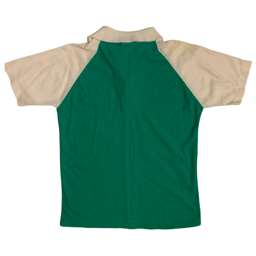 Vintage Pocket Polo Shirt - Green/Cream - S
