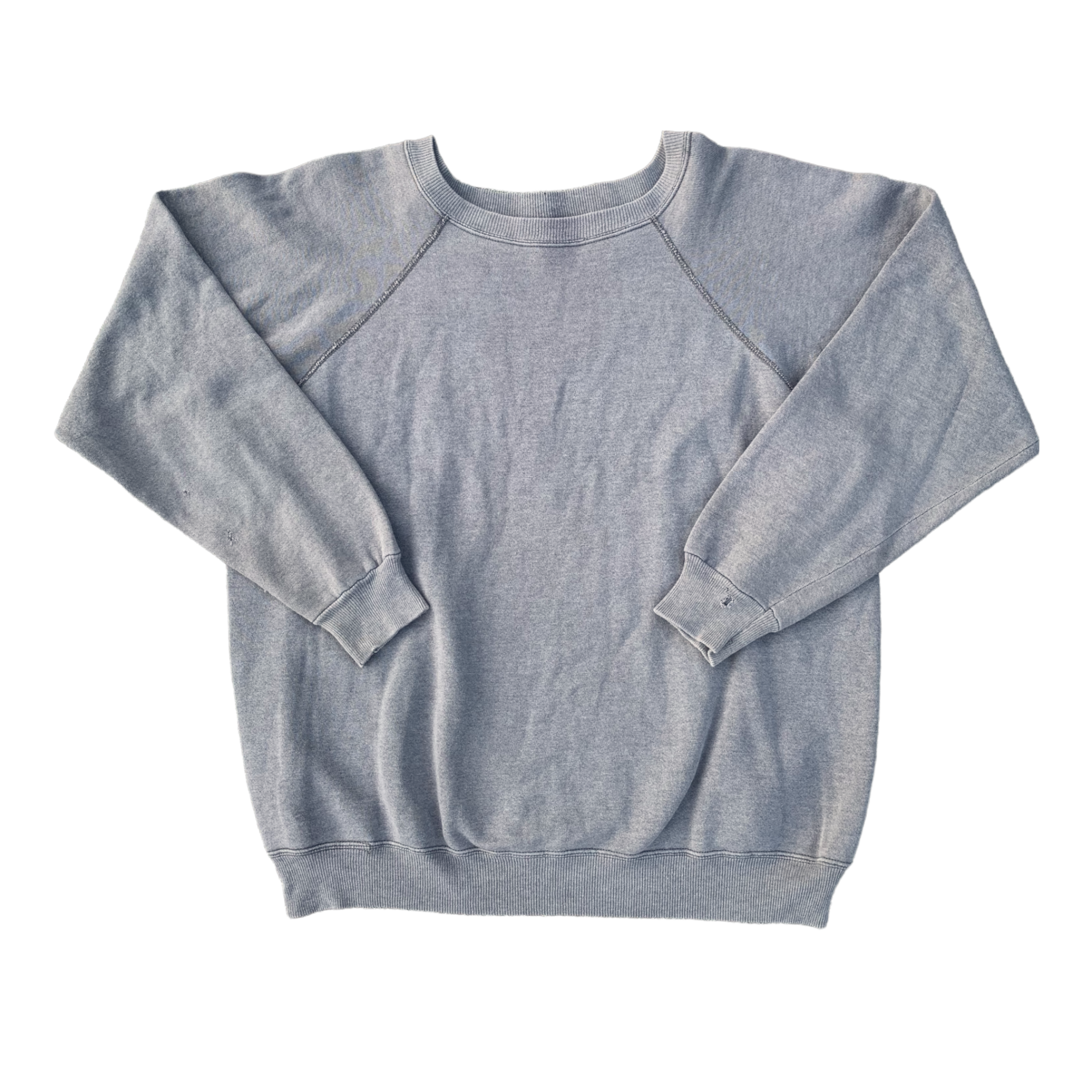 90s Hanes Raglan Cut Crewneck Sweatshirt - Faded Black/Charcoal - L/XL