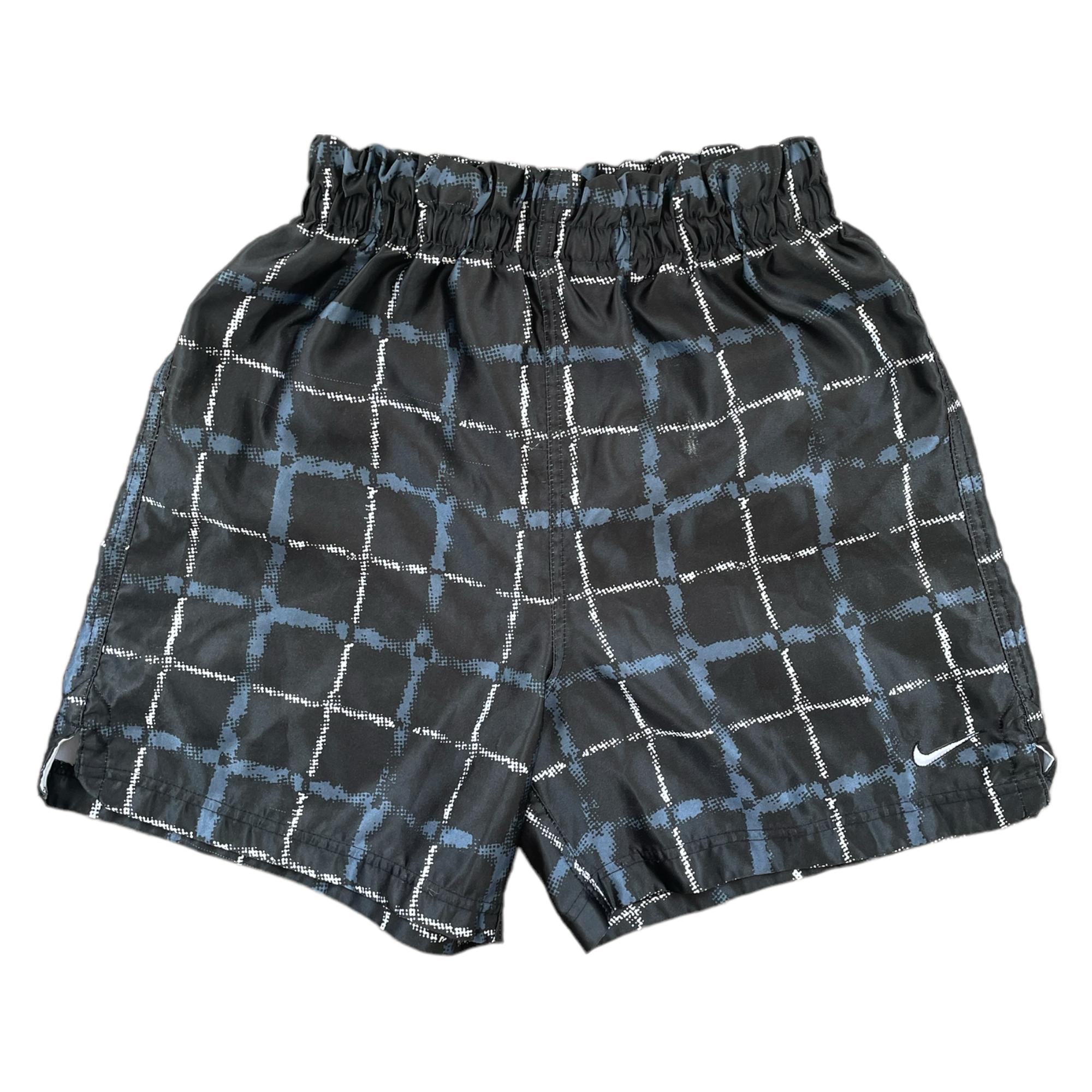 90s Rare Design Nike Training Shorts - Black Checkered - S