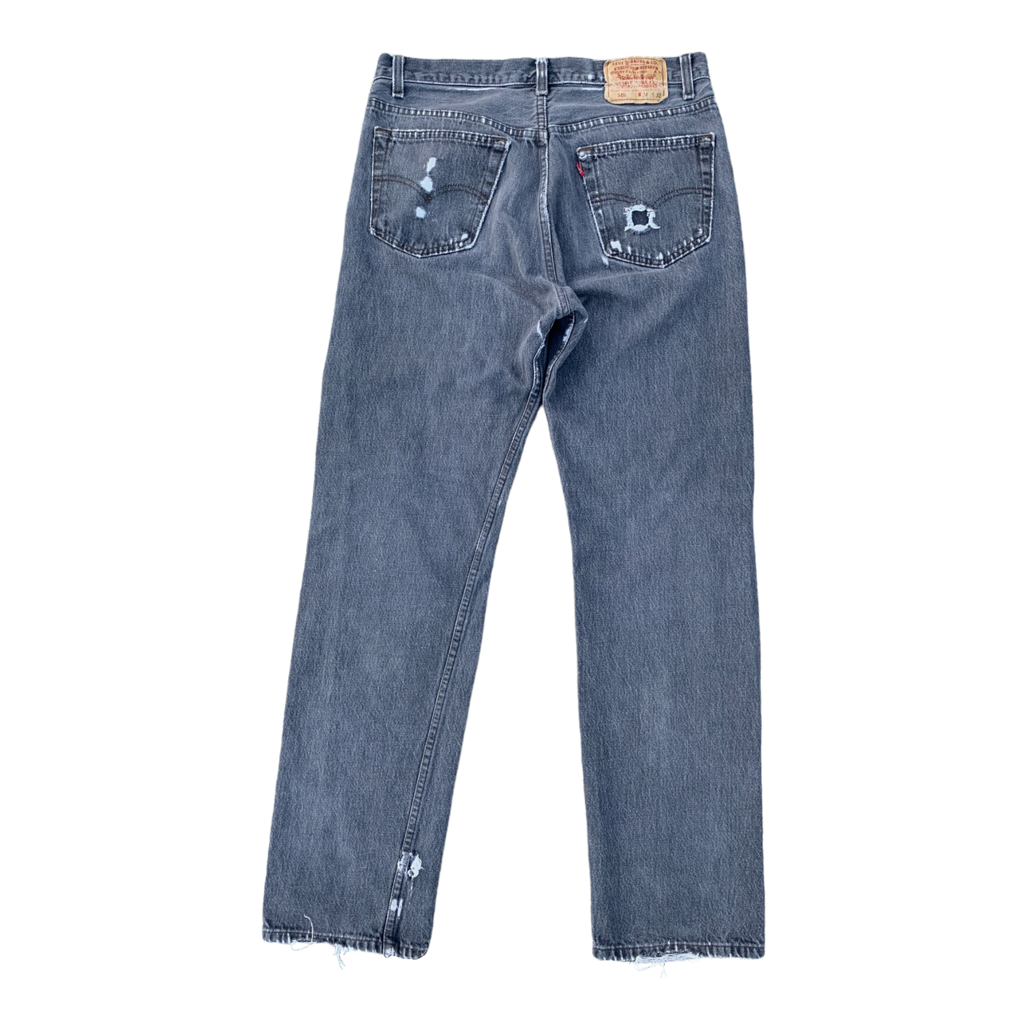Vintage Levi s 501 Grey Thrashed Denim Stone Grey 33x32