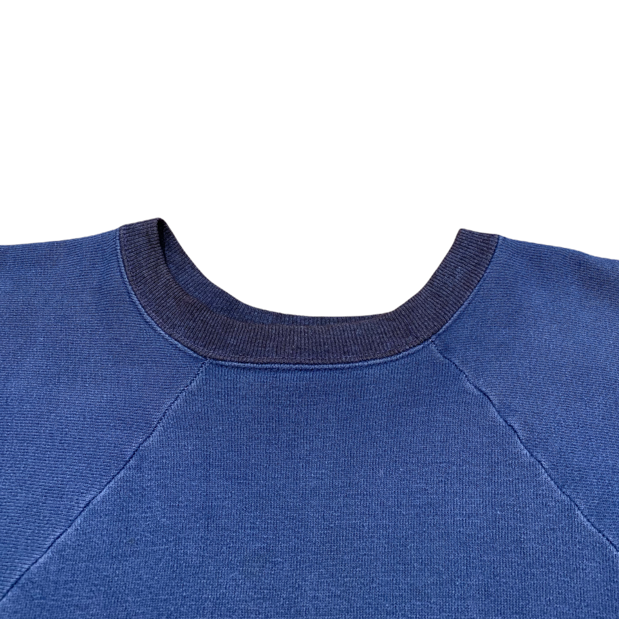 70s Hanes Two-Tone Crewneck with Cut Sleeves - Blue/Navy - XS/S