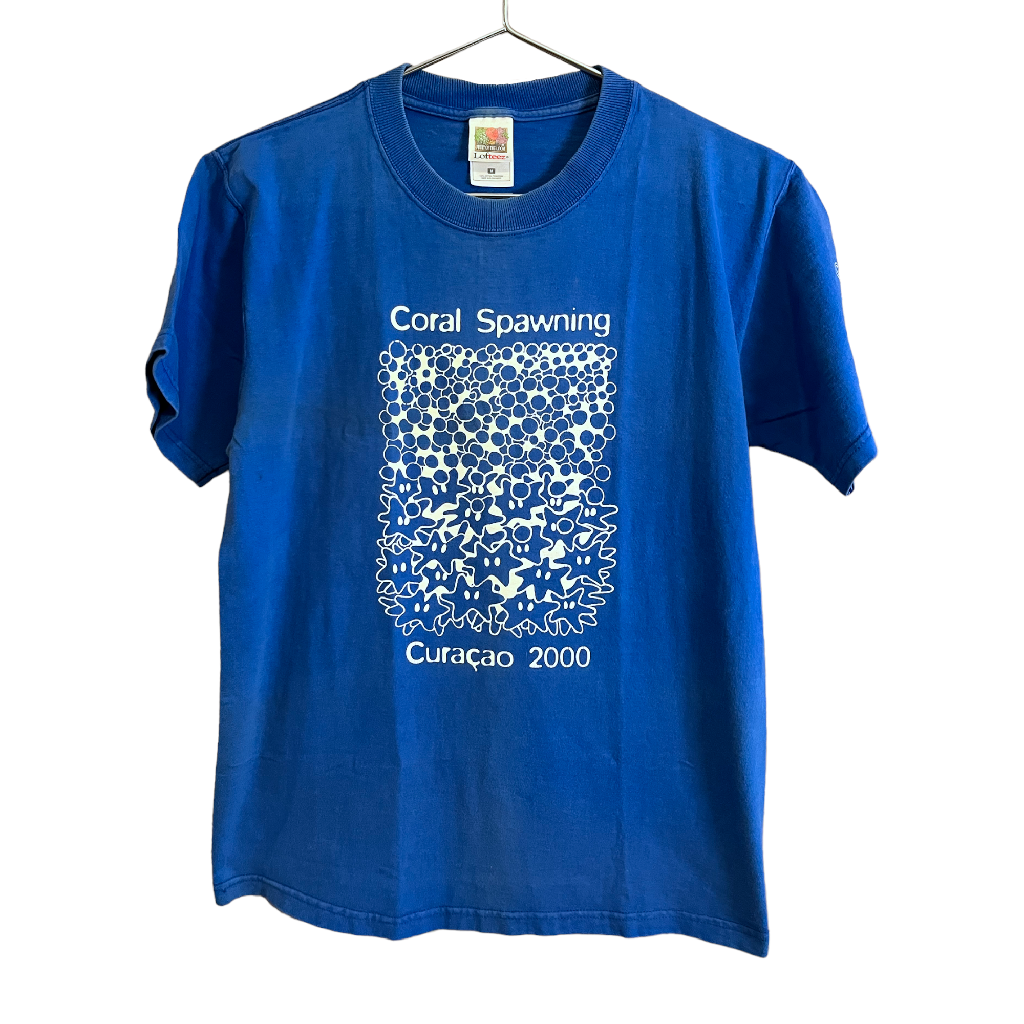 2000 Coral Spawning Curaçao Vintage T-Shirt - Blue - M