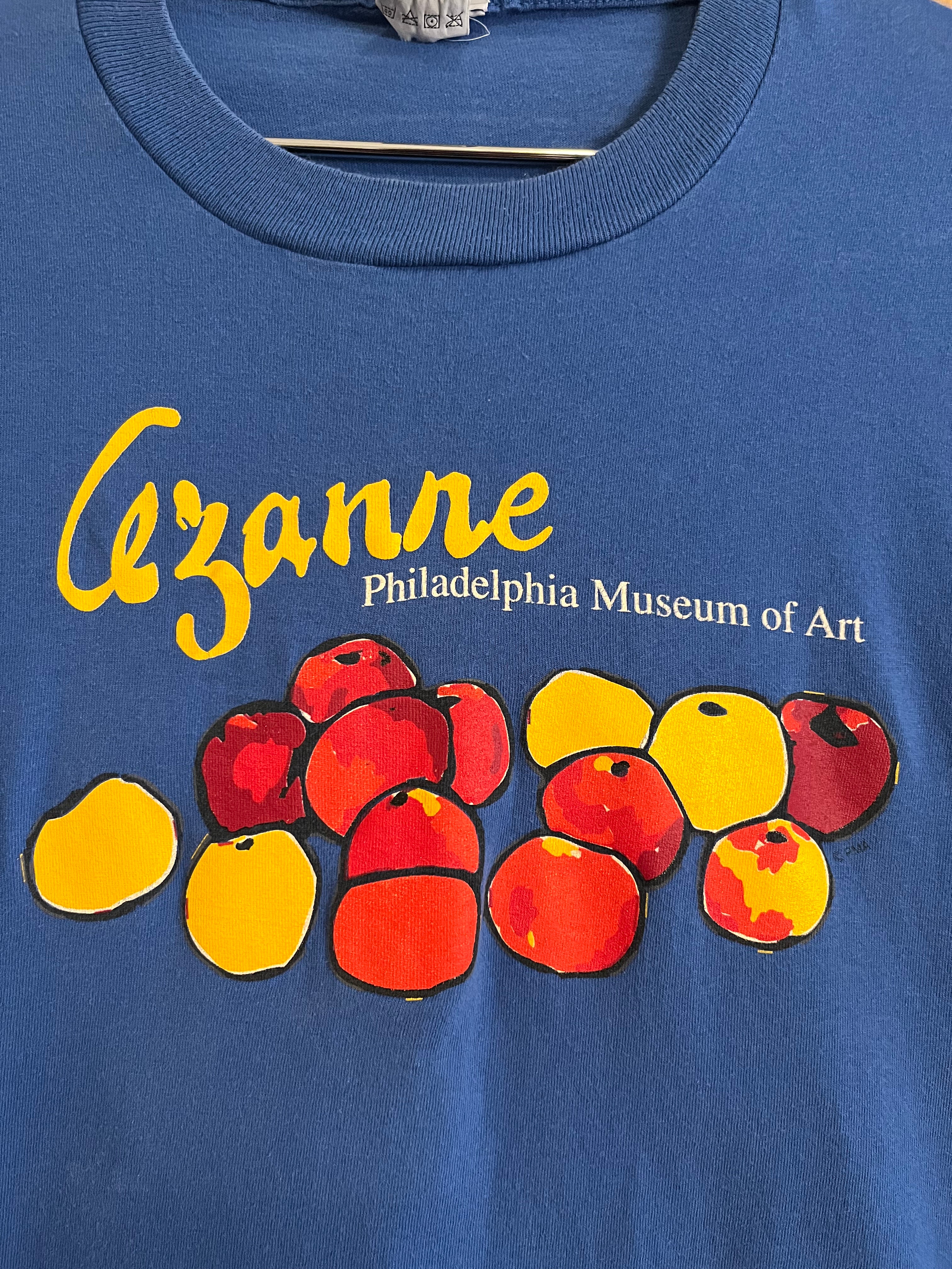 90s Single Stitch Cezanne Still Life Philadelphia Museum of Art T-Shirt - Blue - L/XL