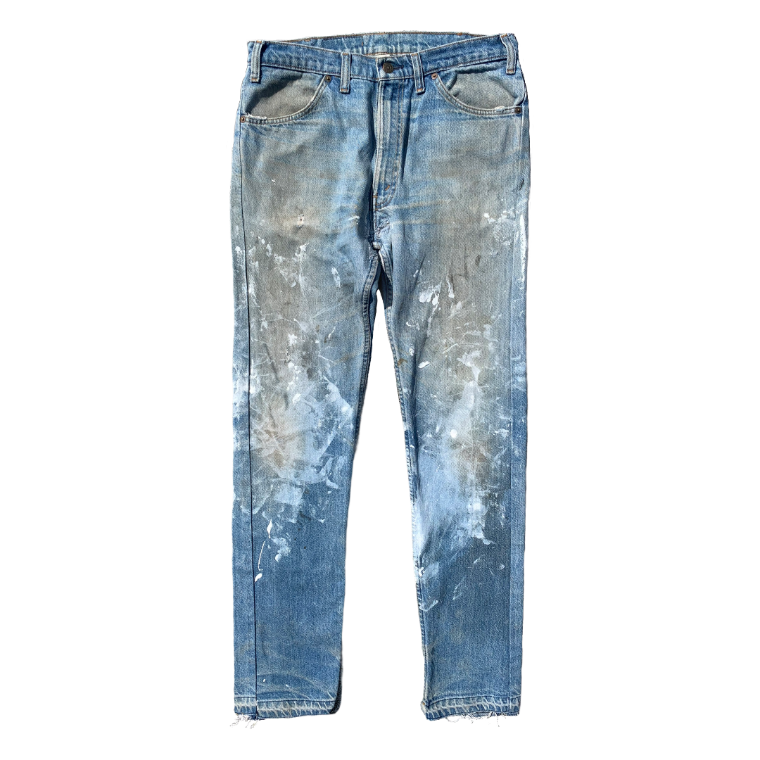 Vintage Levi’s 501 Silver Tab Painter Denim Jeans - Dirty Light Wash - 33x32